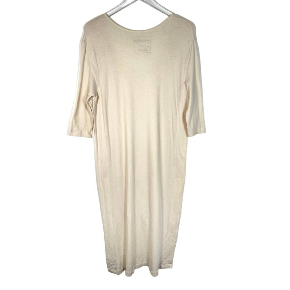 We The Free People Bad Girls Tunic Top S Cream Knit High Low Slit Short Sleeve - Picture 3 of 8